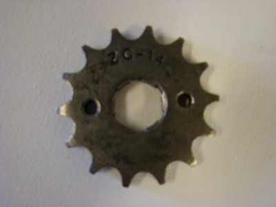 Tandhjul ATV 14 tand Hulstørrelse: 19 mm.